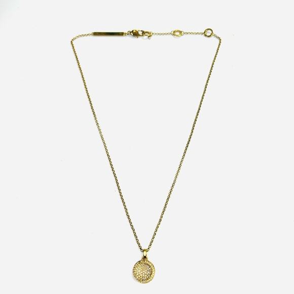 MICHAEL KORS Women's Gold Plated Pave Crystal Disk Necklace - Picture 2 of 7